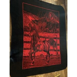 Vintage San Marcos Red/Black Reversible Horse Stallion Blanket 91" X 78"